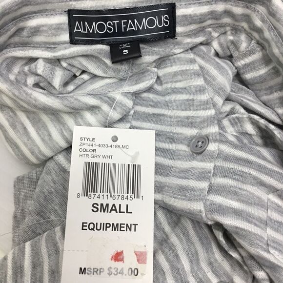 Almost Famous Knit Striped Button-Down Top C4 - Picture 5 of 7